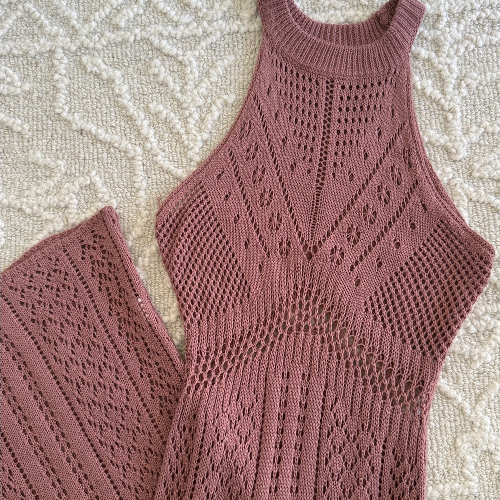 Crochet Halter Neck Maxi Dress - Picture 2 of 4